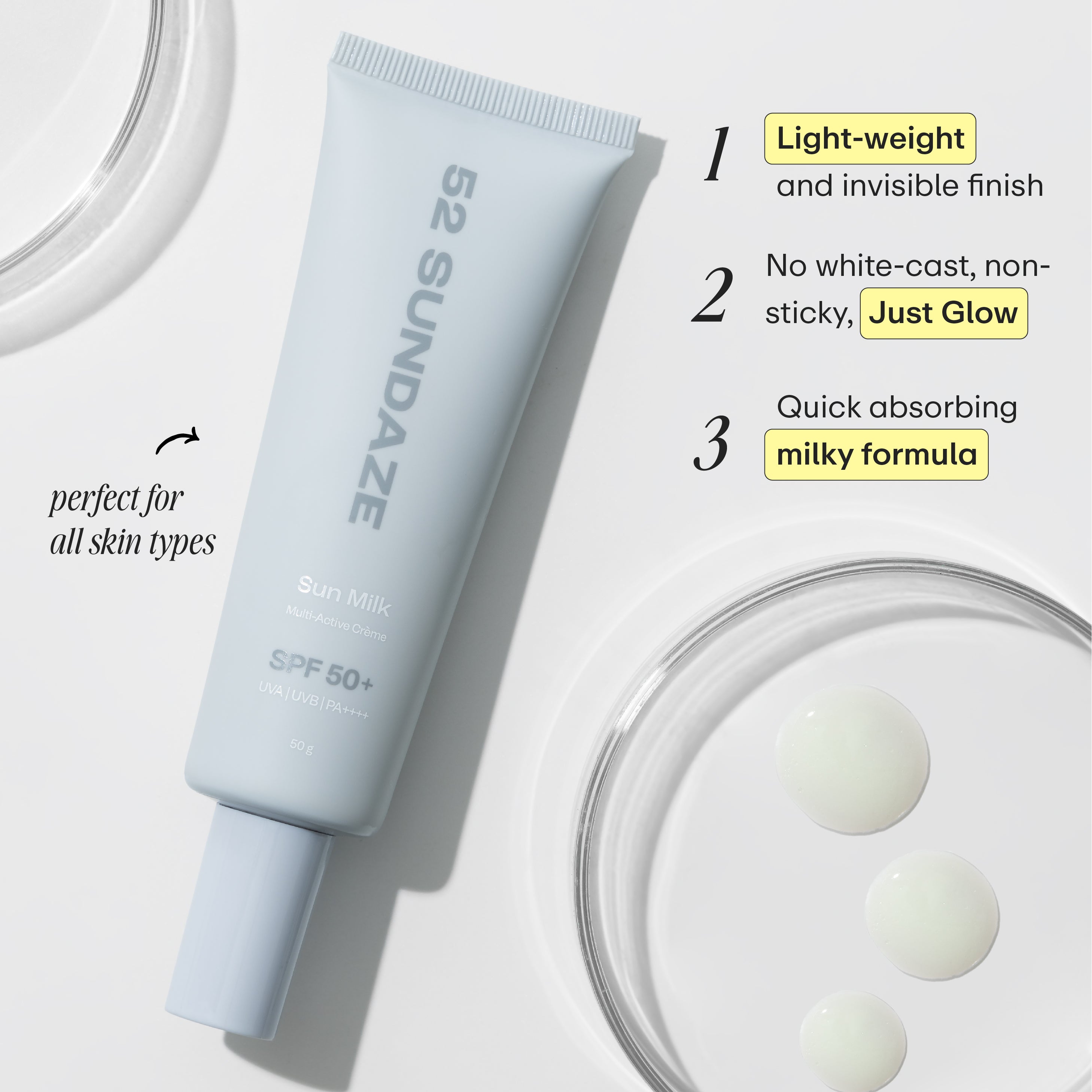 SPF 50 Sun Milk - Multi Active Crème - 52 Sundaze