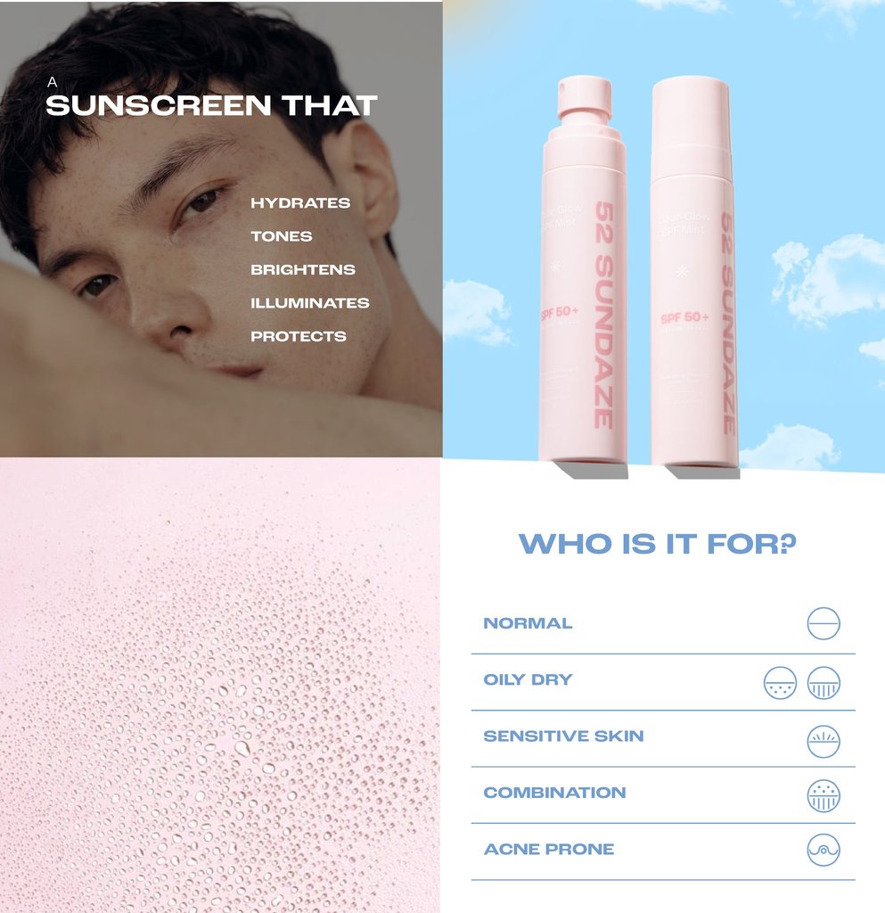 SPF 50 Rose Water Sun Mist - 52 Sundaze